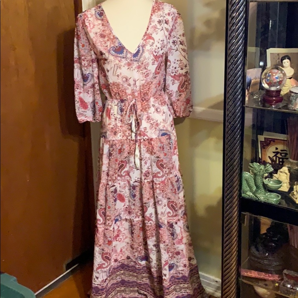 ❤️❤️❤️Versona BOHO DRESS WITH BEADED TASSLES S